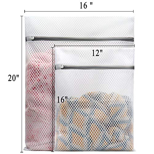 Muchfun 5Pcs Durable Honeycomb Mesh Laundry Bags for Delicates - size: 2Large, 3Medium
