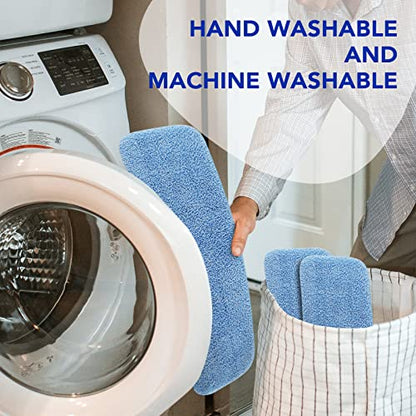 Replacement Microfiber Pad for Rubbermaid Commercial 18 Inch and 17 Inch Mop - 3 Pack Wet & Dry Commercial Cleaning Reusable Mop Refills Fit for Any Microfiber Flat - color: 18 Inch-3pack-blue