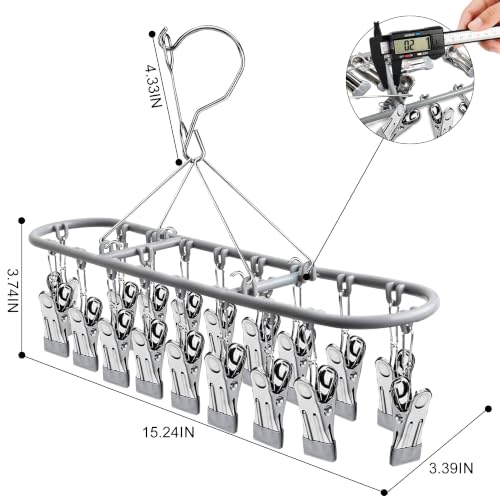 sock hanger for drying bra rack underwear panty baby legging hanging dryer - color: Dark Gray (20 Clips)