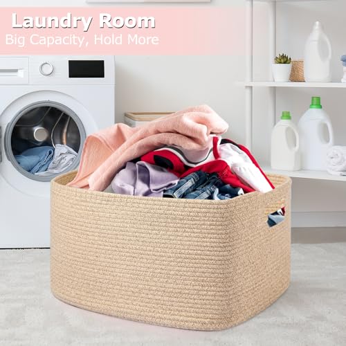 extra Large Laundry Basket/Hamper, 25"x16"x16" Rectangle - color: Brown, size: 108L