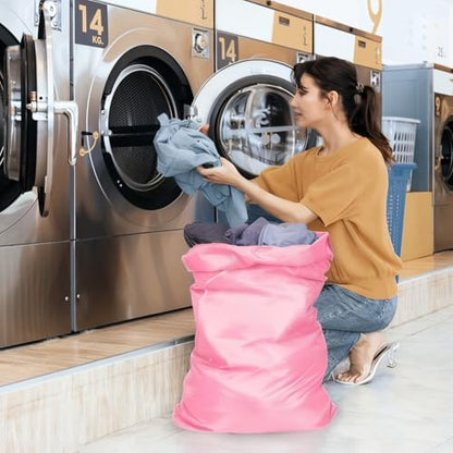 F-color Travel Laundry Bags - Dirty Clothes Travel Bag for Cruise, 24x36 in - color: 1-Pack, Pink