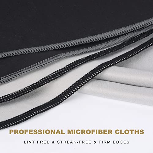 SINLAND Microfiber Glass Polishing Cloths Cleaning Rag 20x25In 4Pack - color: Black+light Grey, size: 20Inchx25Inch 4Pcs