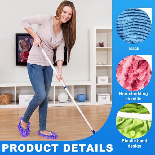 Mop Slippers 5 Pairs (10 Pieces) Reusable Microfiber Mop Shoes