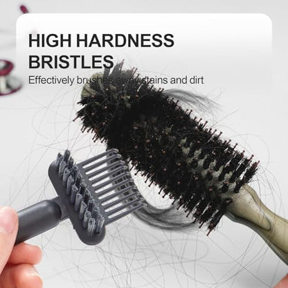 2 Pack Hair Brush Cleaning Tool, 2-in-1 Cleaner Tool, Portable Cleaning Tool Set for Brush Comb Keyboard, Remover Rake for Removing Hair Dust, Home and Salon Use(Black&Green) - color: 2 Pack-BlackGreen