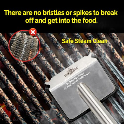XUDAKAIXIN Grill Brush Bristle Free,Unique Wave pad for Cast Iron/Stainless-Steel Grates, (Only Replaceable Cleaning Head No Grill Brush) - color: Black-replaceable Head