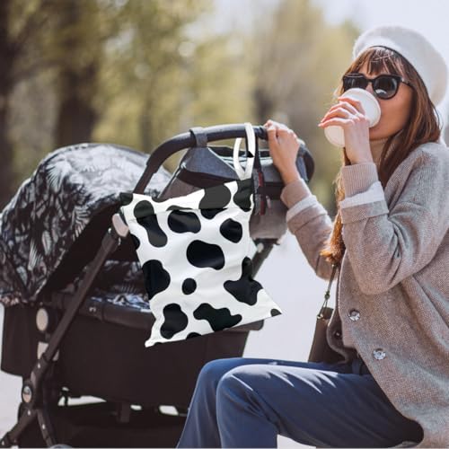 Waterproof Cloth Diaper for Baby Reusable Wet Dry Bag for Travel Beach - color: DairyCow