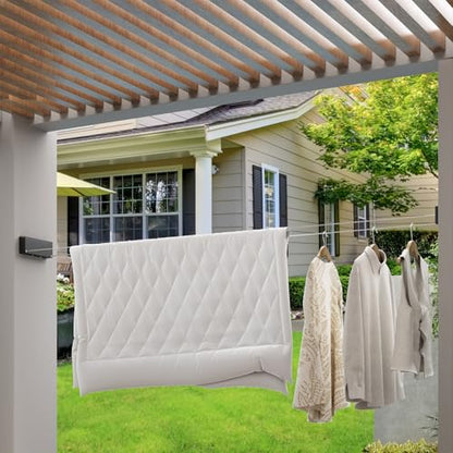 Retractable Clothesline Indoor, Non-Sagging Clothes line retracting Outdoor, Heavy Duty Wall Mounted Laundry Line Adjustable Stainless Steel for Laundryroom, Bathroom, 15.8 Feets Double Lines Black - style: Black