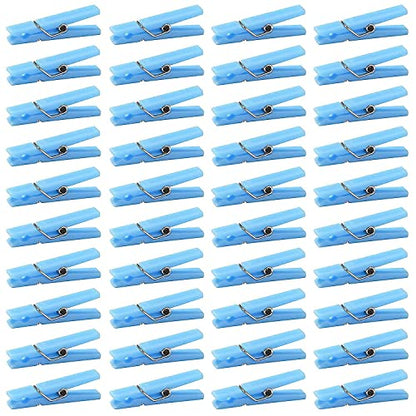 60Pcs Mini Clothespins for Baby Shower Games Boy Blue Clothes Pins 1.4 Inch - color: Blue