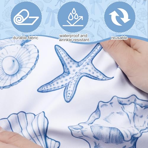 Sanwuta 2 Pack Wet Dry Bags Waterproof Wet Bag, Sea Shells, Blue and White - color: Blue and White, style: Sea Shells