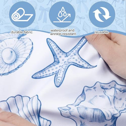 Sanwuta 2 Pack Wet Dry Bags Waterproof Wet Bag, Sea Shells, Blue and White - color: Blue and White, style: Sea Shells