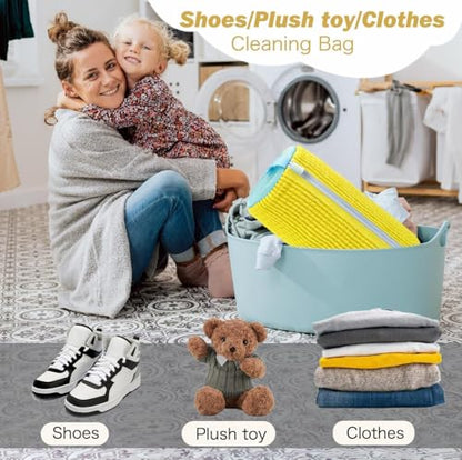 Shoe Washing Machine Bag,Laundry Shoe Bag for Washer and Dryer,Reusable Shoe Cleaning Bag for Sneakers,Tennis Shoes,With Self-locking Zipper, Microfiber Inside,Include Shoe Bag (Lite Yellow - 1 Pack) - color: Lite Yellow - 1 Pack