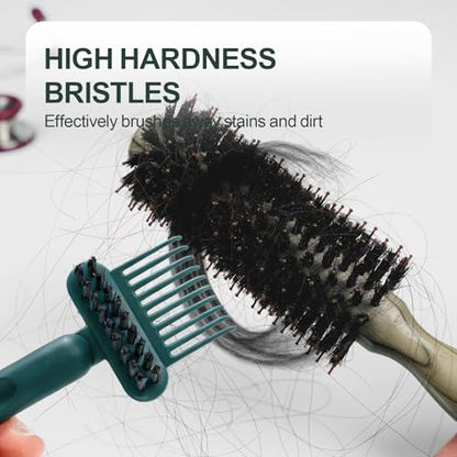 2 Pack Hair Brush Cleaning Tool, 2-in-1 Cleaner Tool, Portable Cleaning Tool Set for Brush Comb Keyboard, Remover Rake for Removing Hair Dust, Home and Salon Use(Sage Green) - color: 2 Pack-SageGreen