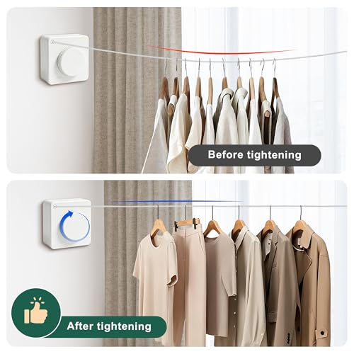 Retractable Clothesline Indoor Outdoor-Square White - size: Square-White