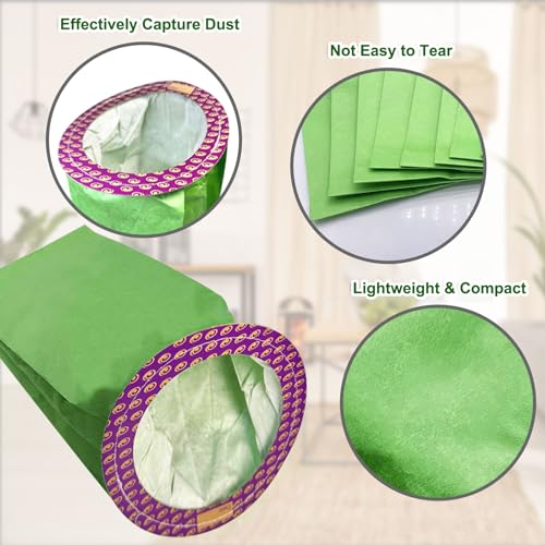 20 Pack 100331 QT Vacuum Bags Replacement for ProTeam 10 Quart Backpack Vacuum - Compatible with CoachVac, Super CoachVac, MegaVac, Open Circular Collar, 3-Ply High Efficiency