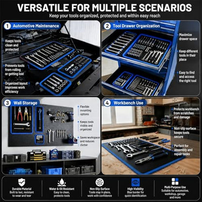 Flexible Magnetic Tool Mat 1PCS Magnetic Tool Tray with Strong Magnets - size: L