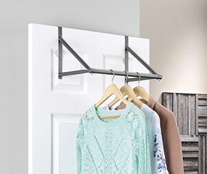 Whitmor Over The Door Hanger, Over The Door Clothes Hanging Rack, Black - color: Gunmetal