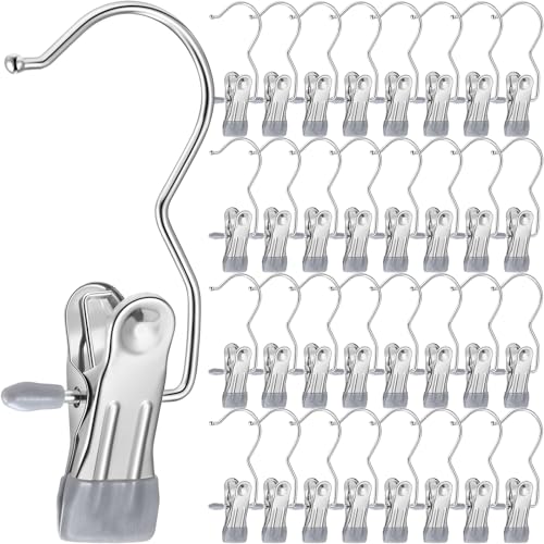 Yinder 150 Pcs Boot Hanger Clips Laundry Hooks Stainless Steel Hooks,Gray - color: Gray
