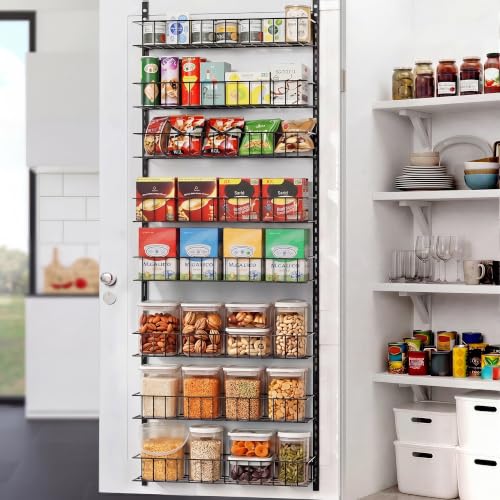 ElegantArray 8-Tier Pantry Door Organizer, Black - color: Black, size: 8-Tier