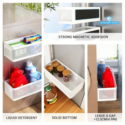 Magnetic Shelf for Washing Machine, White, L11in*W4.9in*H3.9in - color: White, size: L11in*W4.9in*H3.9in