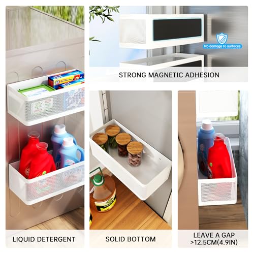 Magnetic Shelf for Washing Machine, White, L13.78in*W5.12in*H3.94in - color: White, size: L13.78in*W5.12in*H3.94in