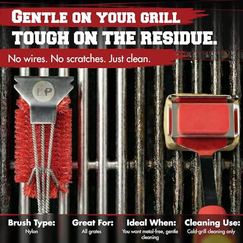 Kitchen Perfection Nylon BBQ Grill Cleaning Brush and Scraper -GrillSaver - color: 3. Grillsaver - Nylon