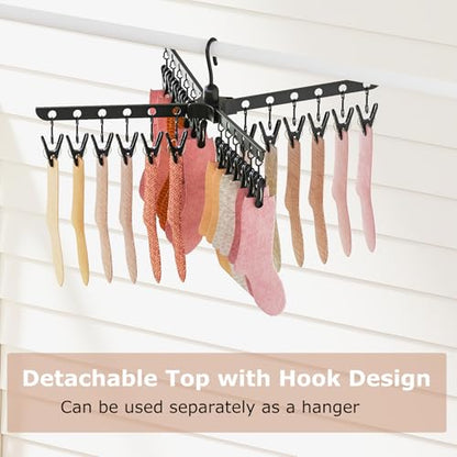 GIANTEX 70" Tripod Clothes Drying Rack w/24 Clips & 32 Rods, 360° Rotatable
