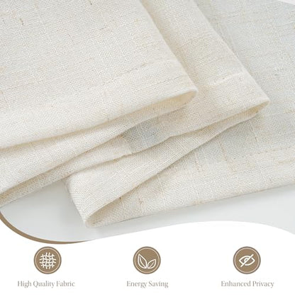 StangH Natural Linen Textured Magnetic Roman Shades, W26 x L64, 1 Panel - color: Natural, size: 26"W x 64"H