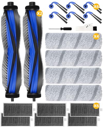 Yivy X11 OmniCyclone Replacement Parts for Ecovacs Deebot Vacuum Cleaner;X11 OmniCyclone Accessory Set Include: 2 Main Brush, 4 Mop Roller, 6 Side Brush, 6 HEPA Filter-20pcs