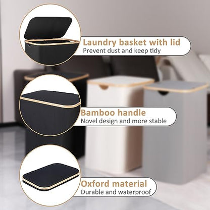 IEGrow Laundry Hamper with Lid,150L Laundry Basket with 2 Mesh Bags,Black - color: Black, size: 150L