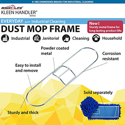 KLEEN HANDLER Commercial 24-Inch Clip On Dust Mop Frame, Pack of 6 - color: Steel Frame - 24 Inch, size: 6 Pack