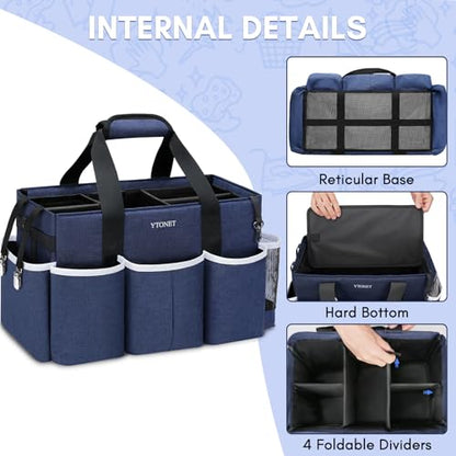 Ytonet Wearable Cleaning Caddy Bag, Large Cleaning Supplies Organizer, Blue - color: Blue, size: Large