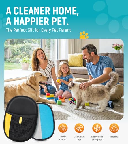Pet Hair Removal Glove for Dogs & Cats - Upgraded Reusable Electrostatic Pet Hair Glove, Pet Hair Remover Tool for Laundry, Couch, Carpet & Car Seat, Gentle Grooming Mitt - color: 1PCS-BlackBlue