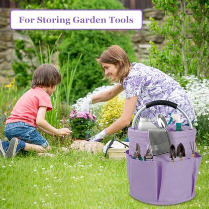 2Pcs 17L Collapsible Cleaning Supplies Caddy with Handle for Travel, Purple - color: Purple, size: 2PCS