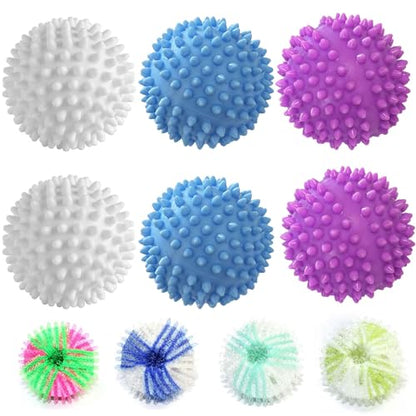 6Pcs Reusable Dryer Balls and 4pcs PeT Hair Remover Laundry Dryer Ball Set, Prevent Entanglement Laundry Balls for Laundry Room Washer