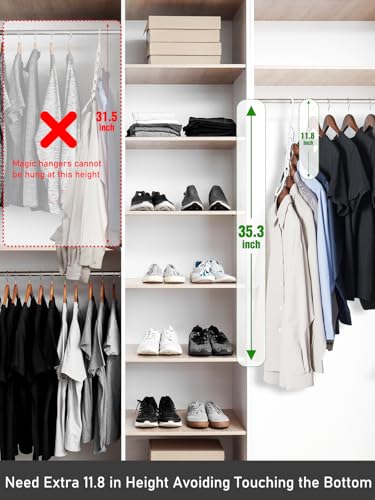 HOUSE DAY White Magic Space Saving Hangers, Premium Smart Hanger Organizer - color: White, size: 10 Pack