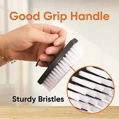 Superio Stiff Nail Brush Cleaner with Handle- 3 Pack Durable Brush Scrubber to Clean Toes, Fingernails, Hand Scrubber All Surface Cleaning, White Heavy Duty Scrub Brush Stiff Bristles, Easy to Hold - color: Gray, size: 3 Pack