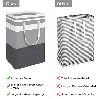 HomeHacks 2 Pack Laundry Baskets, Laundry Hampers Bags (Grey+Blue 88L) - color: Grey+Blue, size: 88L