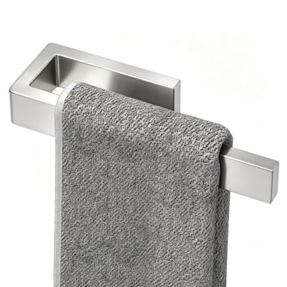 HUFEEOH Hand Towel Holder, Stainless Steel Bathroom Towel Holder Towel Bar, Silver Dish Towel Hanger Wall Mount Heavy DutyTowel Racks for Bathroom - color: Silver, size: 8 Inch-Drilling
