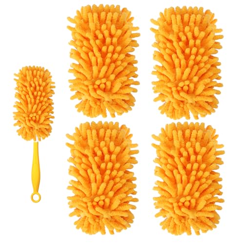 Reusable Duster Refill Compatible with Swiffer Hand Duster Kit - color: 4 Pack(orange)