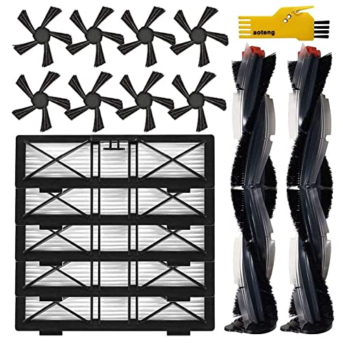 Replacement Parts for Neato Botvac D4 D8 D10 D7 D9 D6 D80 D5 D85 D75 D3 Robot Vacuum Cleaner Accessories Kit 15 Packs 2 Main Brushes, 5 Filters, 8 Side Brushes