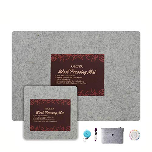 Wool Pressing Mat Set (Deluxe 2 Pack) Includes 24 x17 and 10 x 10 mats with Quilting Supplies in Pouch, 100% Pure New Zealand Wool, 2 Wool Pressing Mats Comes with Large Size & Portable Size (2 Mats) - color: 24" x 17" and 10" x 10"