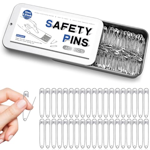 Jmuiiu 400 PCS Safety Pins, 0.9 Inch Small Inch Safety Pins, Clothes Pin - size: 0.9 inch-400 pcs