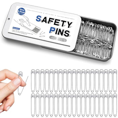 Jmuiiu 400 PCS Safety Pins, 0.9 Inch Small Inch Safety Pins, Clothes Pin - size: 0.9 inch-400 pcs