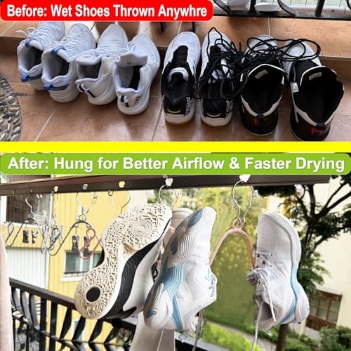 Shoe Drying Hanger for Washing Machine Shoes – Stainless Steel 3-Pack, Space-Saving Sneaker Dryer for Fast Air Drying, Laundry Room & Closet Shoe Organizer (Pastel Pink) - color: Pastel Pink
