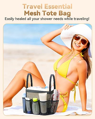 Temede Mesh Shower Caddy Portable for College Dorm Room Essentials - color: Black