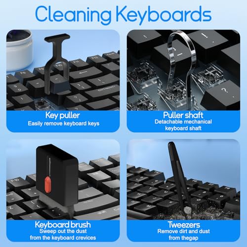 32-in-1 Keyboard Cleaning Kit iPhone Charging Port Speaker Cleaner - color: Black