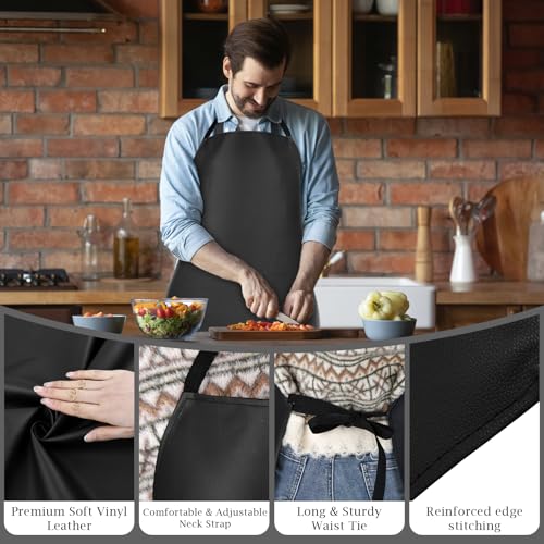 PEASUG Waterproof Butcher Apron Adjustable 43x23 Inch for Kitchen Garden