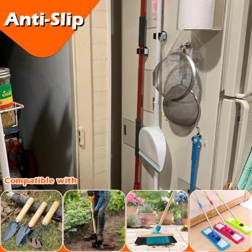 4 Pack Magnetic Mop Broom Holder, Heavy Duty Magnetic Mop Hanger for Refrigerators, Magnetic Mount Mop Broom Holder for Laundry Room Garage Kitchen Workshops Metal Shed - size: 4 Pack Magnetic Mop Broom Holder