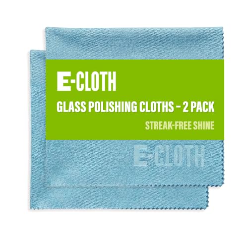 E-Cloth Glass & Polishing Cloth - Reusable & Durable Glass Cleaner - 2 Pack - color: Alaskan Blue - 2 Pack, size: New Version