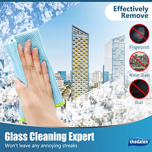 Ekedalen Microfiber Cleaning Cloth Lint Free Glass Polish, Light Blue - color: Light Blue